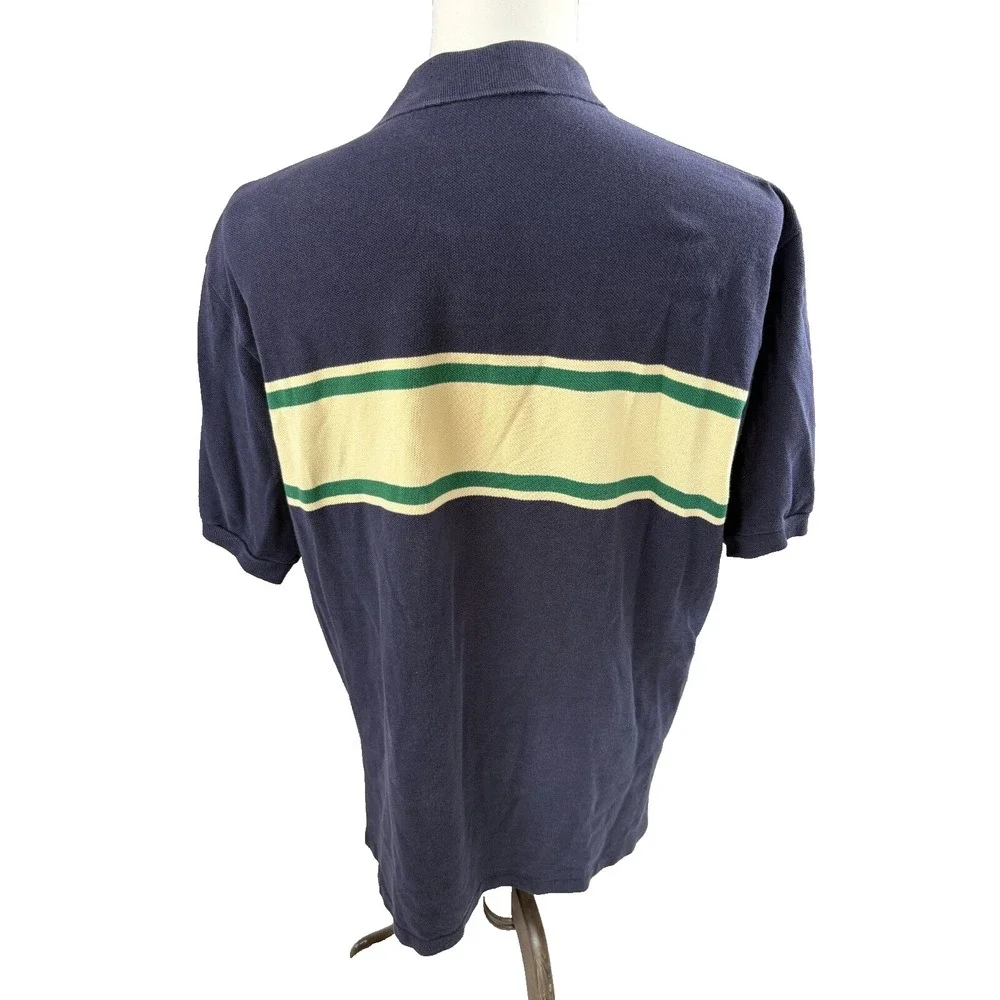 Polo Ralph Lauren Navy Blue Striped Short Sleeve‎ Polo Shirt Mens XL